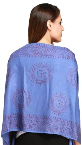 Women's Polycotton Prayer Scarf with Printed Om Design Meditation Wrap Yoga Prayer Shawl, Stole for Men & Women (Unisex) (Lavender Violet)3