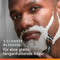 Gillette Fusion5 Power Herrenrasierer, wiederverwendbarer Griff und Kartusche mit 5 ultra-scharfen Klingen, mit Gleitstreifen für eine komfortablere Gesichtsrasur, 1 Nachfüllpack für 20 Rasuren – Ansicht 2