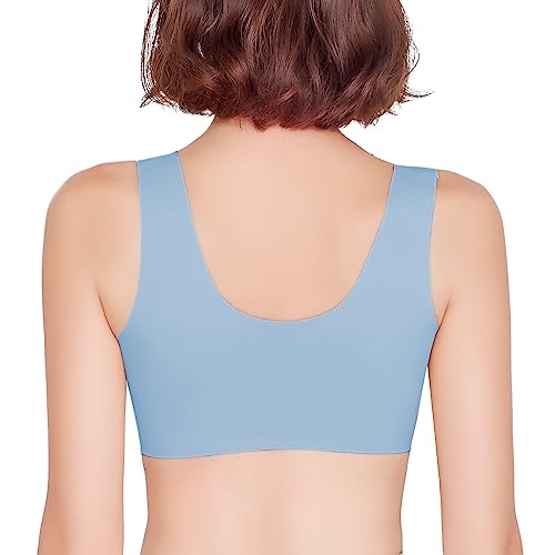 Image of FallSweet Front Close Bra for Women Push Up Wirefree Bra Seamless No Dig Comfort Brassiere