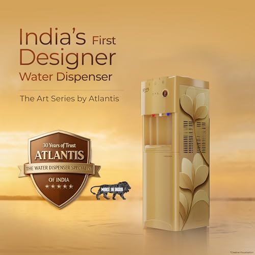 Image of Atlantis Signature Designer Water Dispenser | 18L Cooling Cabinet | Hot, Normal & Cold | Luxury Art Finish | Top Push Buttons | Child Safety Lock | Silent Operation | BIS Certified | Office & Home