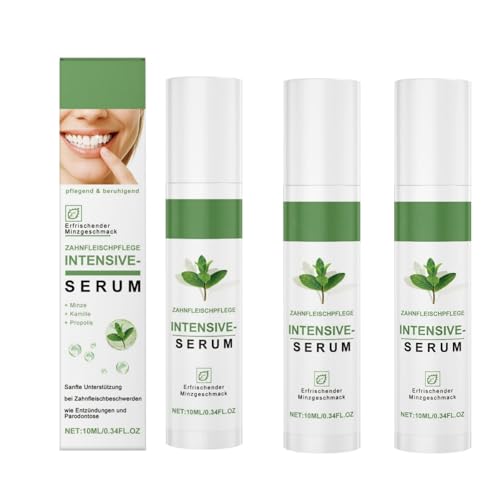 Zahnfleischpflege Intensive Serum,Zahnfleischgel,Soothing Zahnfleischrückgang,Relief Zahnfleisch Entzündung,Mundgeruchbehandlung Begleitende Pflege bei Zahnfleischproblemen(3 Stück)