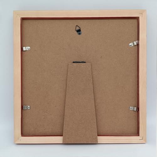 Image of 10x10 Picture Frames Red with Mat 8x8 Opening Solid Wood Frame, Plastic Panel (Film Needs to be Removed) Table or Wall.Front Window Opening 9.6x9.6 inch.