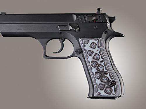 Hogue Baby Eagle .40/9mm Jericho & Uzi Eagle G10 Gun Grips, Damascus Black/Grey