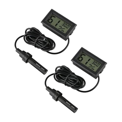 INRIGOROUS Thermomètre Hygromètre Digital Mini Sonde Jauge de Température Humidité Mètre pour Reptile Incubateur Aquarium Volaille Bureau Salle de Séjour...
