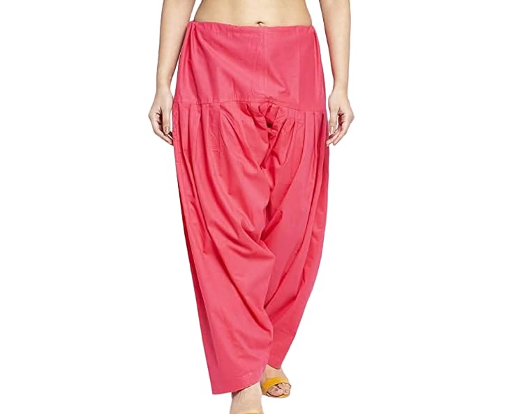 kanna fabric Women's Loose fit Cotton semi Patiyala Salwar -Gajri(Free Size)-picture-12