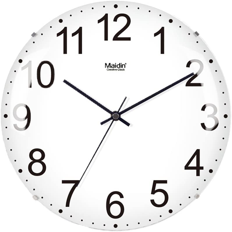 Horloge murale en verre sans cadre 20-28cm silencieuse pour bureau et restaurant moderne