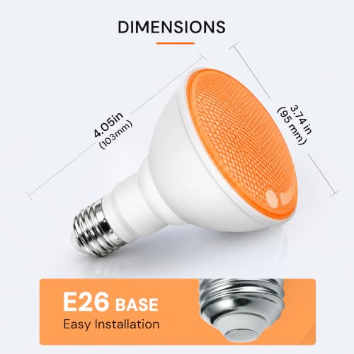 Image of L LOHAS LED Orange Halloween Flood Light Bulbs, PAR30 Flood Light Outdoor