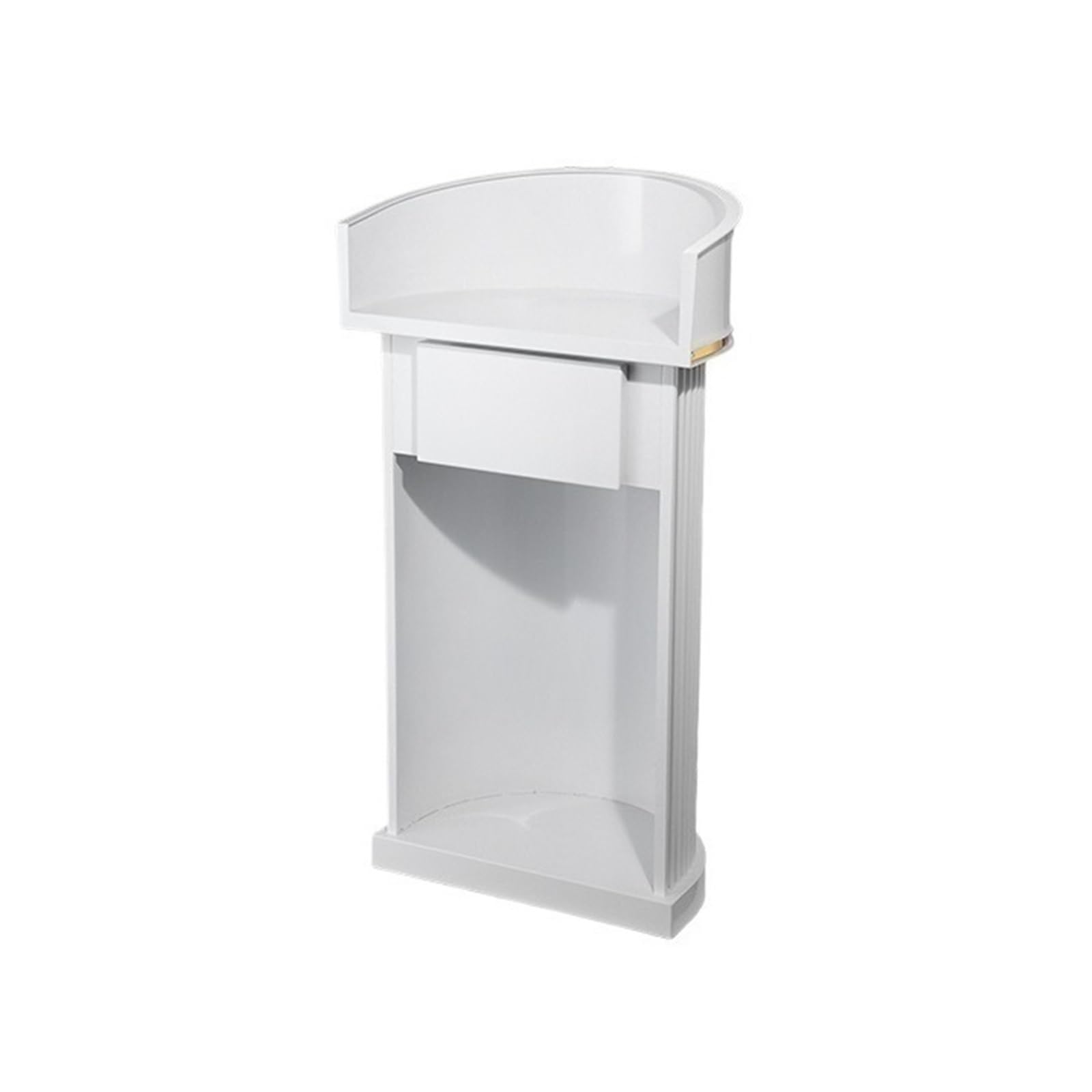 FZL02068LM Speaker Modern Heavy Metal Podium Stand for Conference, Wedding，Speech，Classroom Pulpit(White)
