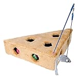 Mit Plüschmaus an Spielangel und drei Spielbällen