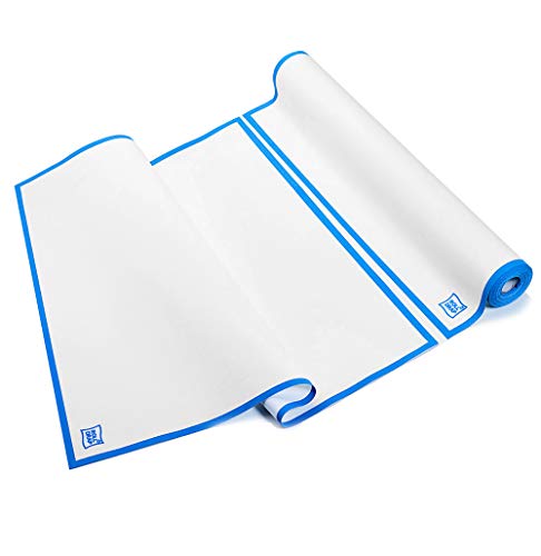 ROLL DRAP - Rollo de 10 Paños Extra Ancho | Para Cristales y Espejos | 100% Algodón | Reutilizables | 52 x 64 cm | Blanco con cenefa azul | Formato Rollo, en Unidades Precortadas Cover
