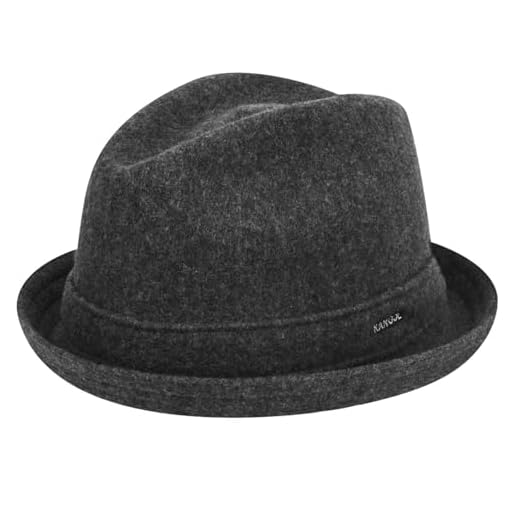 Kangol Men's Wool Player Fedora Hat, Dark Flannel, XXL