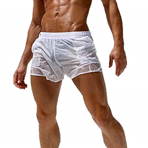 Men's Sexy Shorts Translucent Casual Swim Trunks Beach Pants Quick-Dry