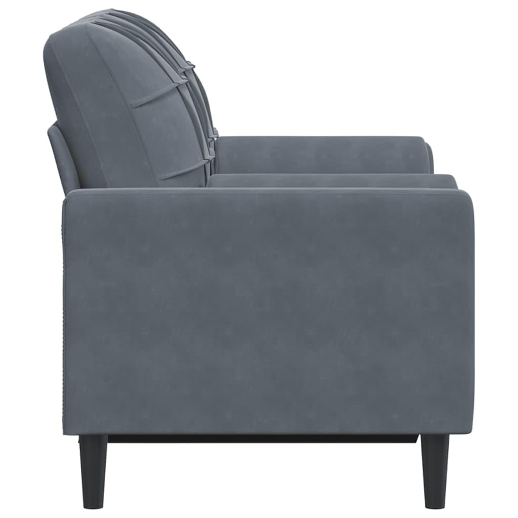 vidaXL Divano a 2 Posti con Cuscini Grigio Scuro 120 cm in Velluto, divano, sofà, divano imbottito, divanetto, poltrona, divano lounge