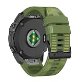 RosMank 22mm Quickfit Cinturino per Garmin Fenix 8 E 47mm/7 Pro/7/6 Pro/6, Cinturino di Ricambio in Silicone Nylon per Epix/Approach S70 47mm/MARQ/Instinct 2/Forerunner 965/Descent G1, Verde