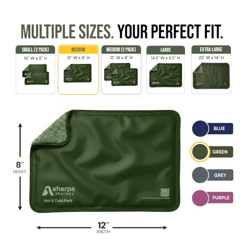Image of Medium Flexible Gel Ice Packs for Injuries Reusable - Soft Hot and Cold Packs for Injuries for Ankle, Arm, Foot, Leg, Back Pain Relief - 8 inch x 12 inch - Green