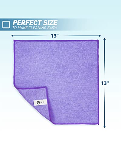 Weawe Microfiber Cleaning Cloth-50Pcs (13X13 Inch) 2100 Series Ultra Soft Highly Absorbent Rags For Cleaning, Reusable And Lint Free Cleaning Towels For Housekeeping-Machine Wash (Purple) #TOP5