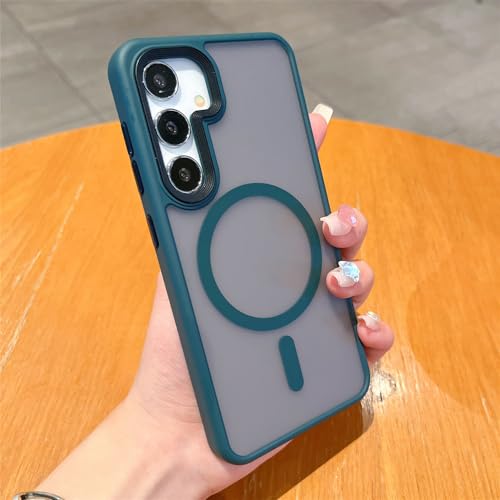 Coque rigide Samsung S24 Ultra antichoc vert foncé pour éviter les rayures et recharger sans fil