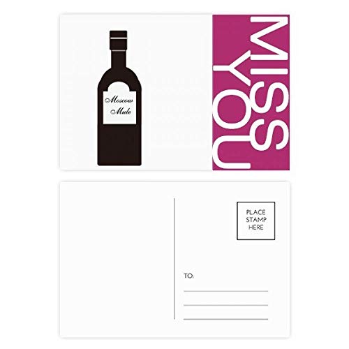 Jeu de cartes postales Tournevis Vodka Jus d'orange Cocktail Mlle Merci carte postale 20pcs