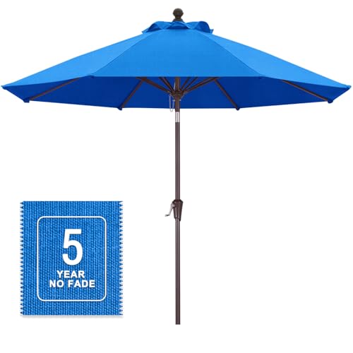 Image of MASTERCANOPY 9ft Olefin 5-Year-Non-Fading Patio Umbrella Sky Blue