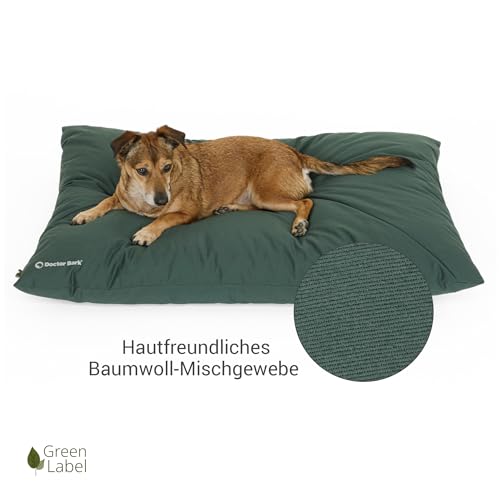 Doctor Bark Country Hundekissen Große Hunde Waschbar - Hundebett Weich - Liegekissen Kuschelig Pflegeleicht - GreenLabel (Country-Kissen - XL, Grün)