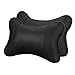 Ewolee Reposacabezas Coche, Paquete de 2 Almohadas Coche de Cuero, Almohadas para Reposacabezas Asiento del Coche Transpirables Ergonómicas para Proteger la Columna Cervical (Negro)