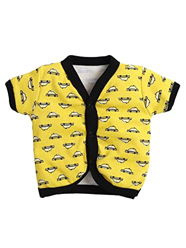 Image of Pooja Baby Baby Boys' & Baby Girls' T-Shirt Hosiery Cotton Clothing Jhabla /Vest Front Open T- Shirt with Snap Buttons Pack Of 4