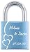 Produktbild Gravurenalarm® Liebesschloss Hellblau mit einseitiger Gravur Abus BabyLock