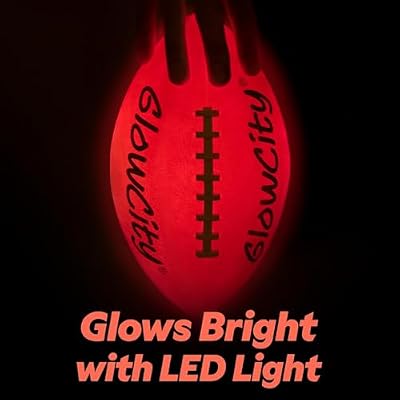 GlowCity Glow in The Dark Football - Size 3/6 Light Up Ball Gifts for Kids, Junior & Teens - Bright Football for Night Outdoor Games - Sports Birthday Gift Ideas for Boys Ages 6 7 8 9 10 11 12 13 14