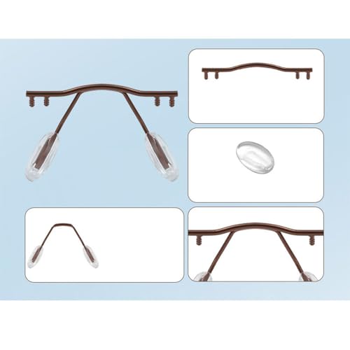 image for LCLONY Glasses Nose Pads Arm Frameless Metal Eyeglasses Bridge Eyewear