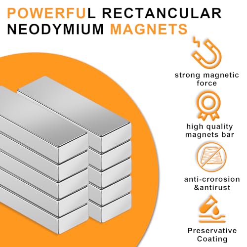 Image of MIKEDE Neodymium Small 24 Pcs Bar Magnets,30x10x3 mm Rectangular Rare Earth Magnets for Crafts, Heavy Duty for Refrigerator, Tool Storage, Whiteboard, DIY