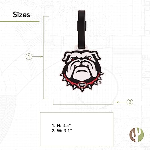 Desert Cactus University of Georgia Luggage Tag Bulldogs UGA Dawgs Tags Bag (PVC Luggage Tag - Design B)3