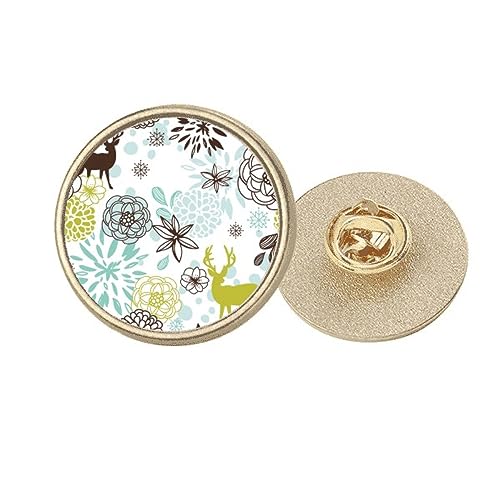 Broche ronde en métal doré cerf accessoire mode femme tendance pour personnaliser veste et écharpe