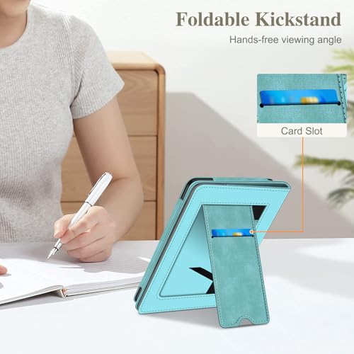 Image of Fintie Case for 7 inch /6.8 inch Kindle Paperwhite(12th /11th Generation-2024 /2021) and Kindle Colorsoft Signature Edition -Slim Foldable Stand Cover Auto Wake /Sleep for Paperwhite 2024, Turquoise