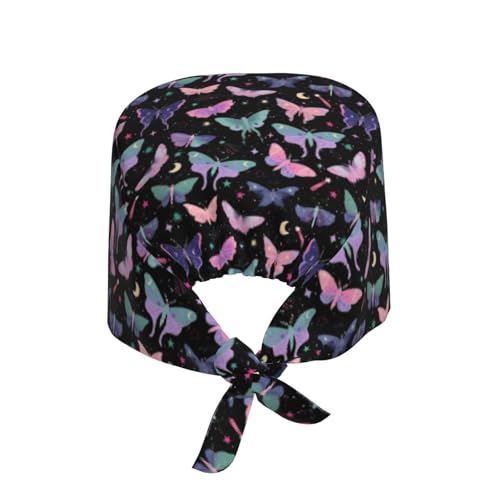 Image of Working Cap Scrub Cap with Sweatband Adjustable Unisex Tie Back Hat for Cleaning Farm Nursing