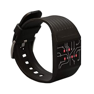 getDigital Binary Wrist Watch for Professionals with LED Lights – A Black Digital Clock That depicts The time as Binary Code