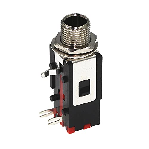 100pcs PJ-602B Right Angle Audio Connector Thread Lock Panel Mount 1/4" 6.35 Mm Stereo Phone Jack Headphone Socket