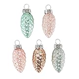 12 wunderschöne Glaszapfen in einer Kunststoffbox für den Baumschmuck