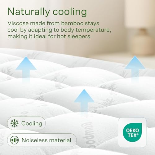 Image of Niagara Ultra Soft Twin Size Mattress Topper - Viscose Made from Bamboo Pillow Top Mattress Pad for Full Back Support - Naturally Cooling for Hot Sleepers, White