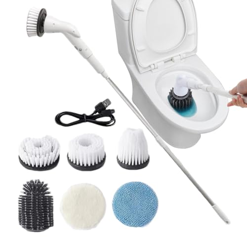 Electric Rotary Washer Dryer – Cleaner for 2000 mAh Shower Brushes | Wireless Washer Dryer | Electric Rotary Washer Dryer 6 Replaceable Heads | Electric Bath Dryer with Handles