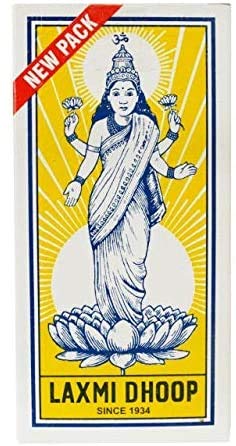 Indian Fancy Laxmi Dhoop-12 Packs (Pack of 8 Sticks ) for Puja, 12 x 8 = 96 Sticks, Pooja, Diwali, Ancient Vedic Rituals, Free Incense HOL