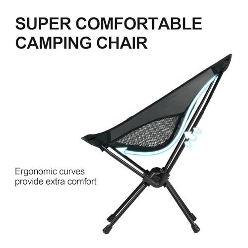 Camel Crown Portable Camping Chair Lightweight Compact Folding Chair Mesh For Outdoor Camp Travel Beach Picnic Festival Hiking Backpacking Black thumb #6