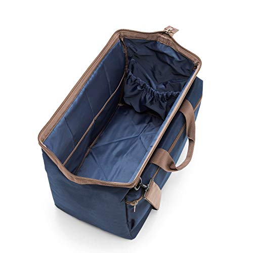 reisenthel allrounder L pocket - un sac type sacoche docteur avec 2 grands compartiments zippés à l'extérieur, grande ouverture à arceaux, 6 compartiments intérieurs, 2 poignées, en noir, Couleur:blau - Image 4