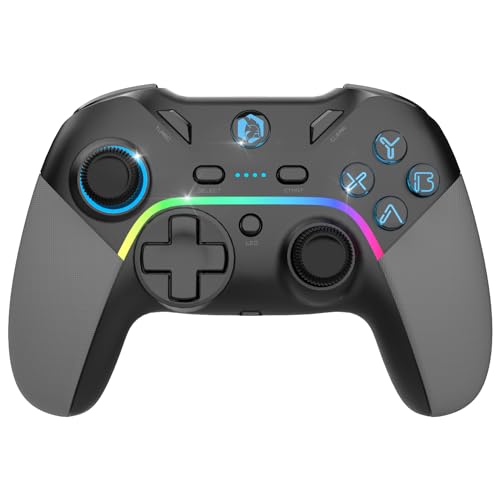 EMPIRE GAMING – Bezprzewodowy pad do gier WiFi 2,4 GHz, ładowalny kontroler do gier – PC/PS3/Switch – Tryb makro/Tubo – Podwójna wibracja – Port audio 3.5 mm – Ergonomiczny – Kabel USB-C