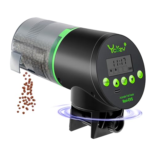 Ycozy Automatic Fish Feeder Rechargeable Auto Fish Feeder for Aquarium/Fish Tank Fish Vacation Feeder Fish Food Automatic Dispenser | Navi-EVS