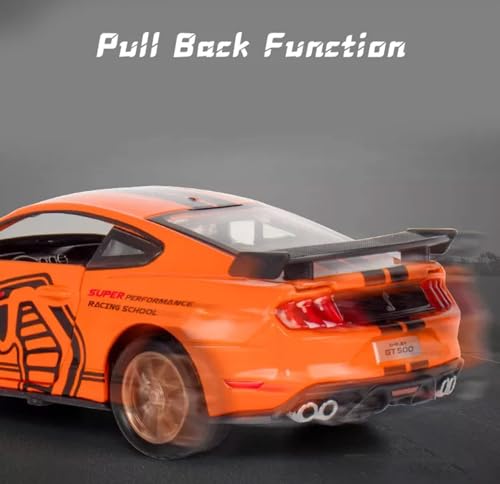 Image of Mustang Cobra GT-500 1:32 Model Car with Box, Zinc Alloy Pull Back Toy car with Sound and Light for Kids Boy Girl Gift [Colors as Per Stock] (Mustang Cobra GT-500 1:32)