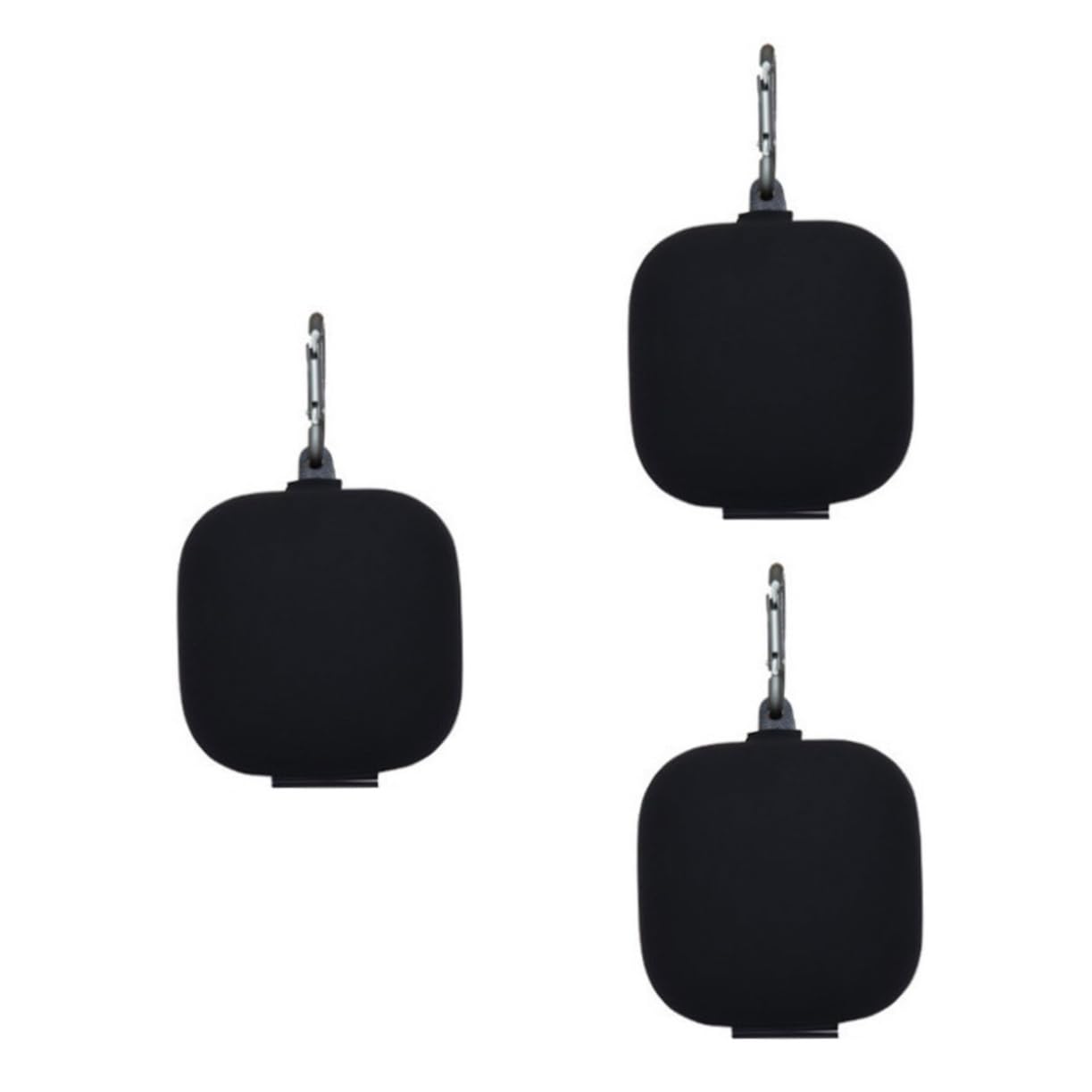 DOITOOL 3piezas Caja De Protección para Auriculares Inalámbricos Diseño De Hebilla De Metal Estuche De Almacenamiento para Headset Pro Funda De Silicona Antigolpes Negro