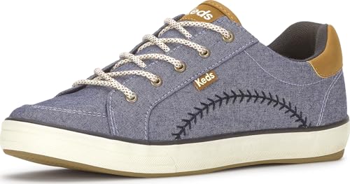 Keds Women's Center Iii Canvas Lace-Up Fashion Sneaker, Pennant Chambray,