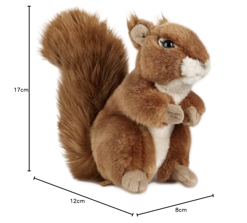 Living Nature Eichhörnchen Kuscheltier, realistisches, Flauschiges Plüschtier für Babys, Jungs, Mädchen und Erwachsene, nachhaltiges Stofftier für Kinder, Geschenke zur Geburt, 20 cm