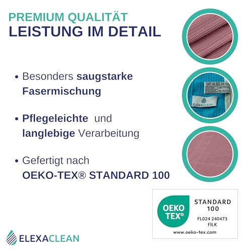 Miniatura 2 de Elexaclean Öko-Tex Standard 100 - Paños De Cocina 3 Unidades, 68 X 42 Cm, Color Rosa Envejecido Rosa