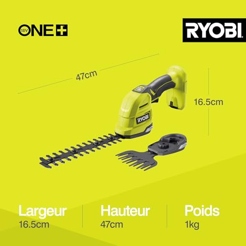 RYOBI Cisaille à Gazon 18V One+ Lame 100 mm RY18GSA-0 (sans Batterie)